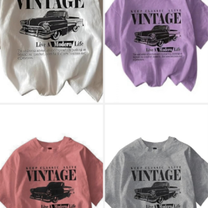 Cotton Blend Oversized Fit Half Sleeve Printed Round Neck T-Shirt for Women