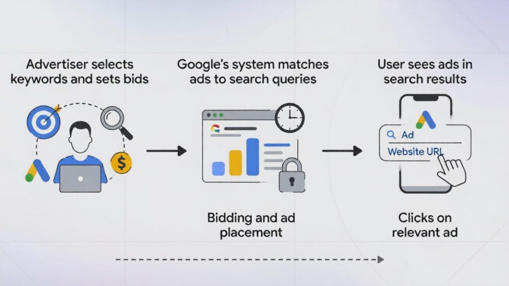 How Google Ads works for online advertising on Google search results